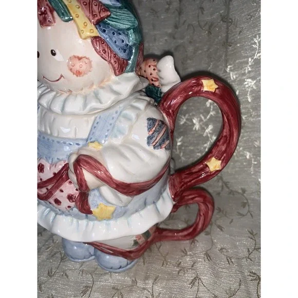 Vtg Teapot Patchwork Angel 1996 Cosmos For H.O.L. 3 Piece Tea For One Tea Pot - Picture 6 of 16